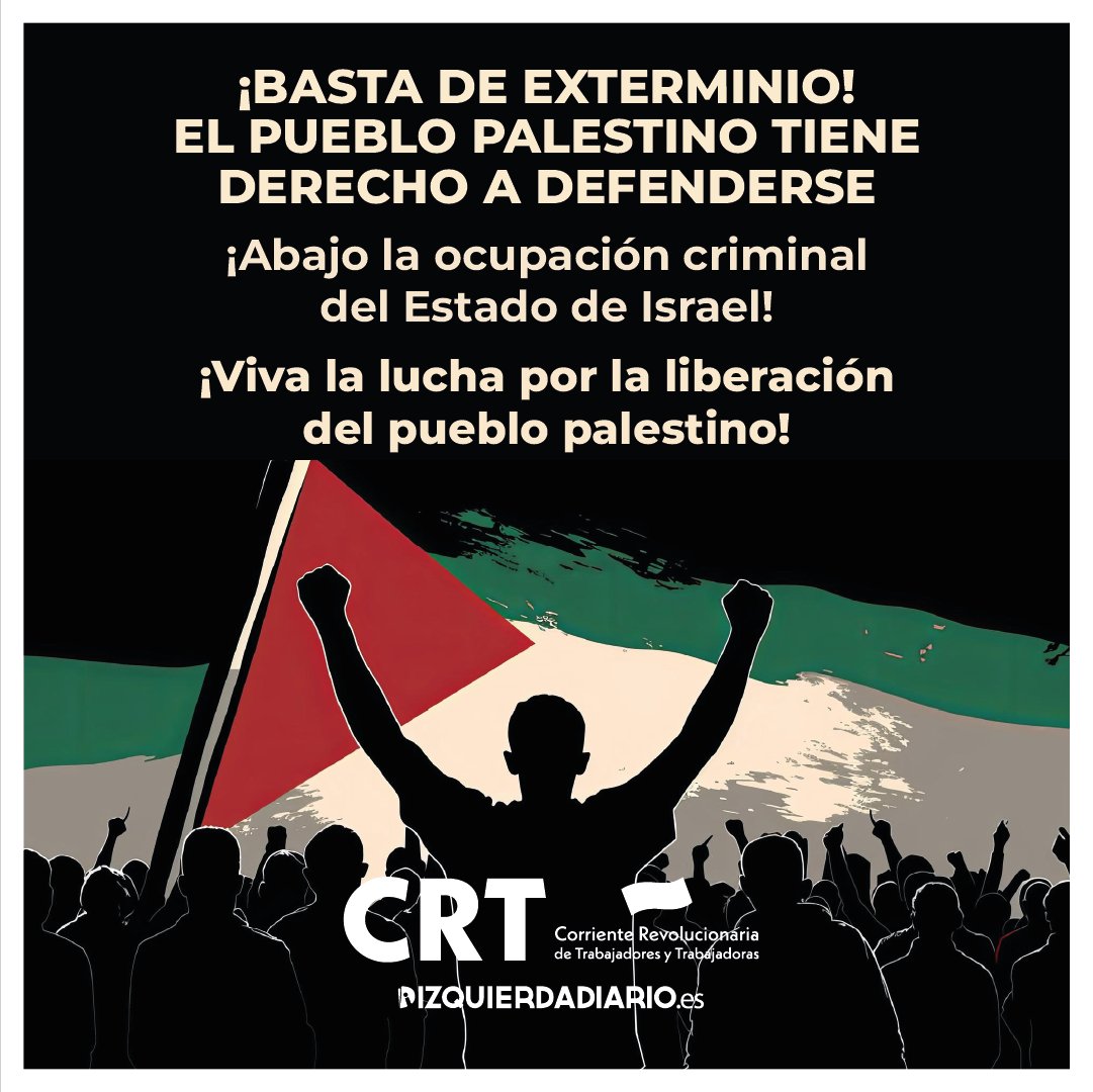 CRTorg's tweet photo. ¡Basta de exterminio! El pueblo palestino tiene derecho a defenderse
¡Abajo la ocupación criminal del Estado de Israel!
¡Viva la lucha por la liberación del pueblo palestino! 🇵🇸
@CRTorg https://t.co/PHKDarLCxd
