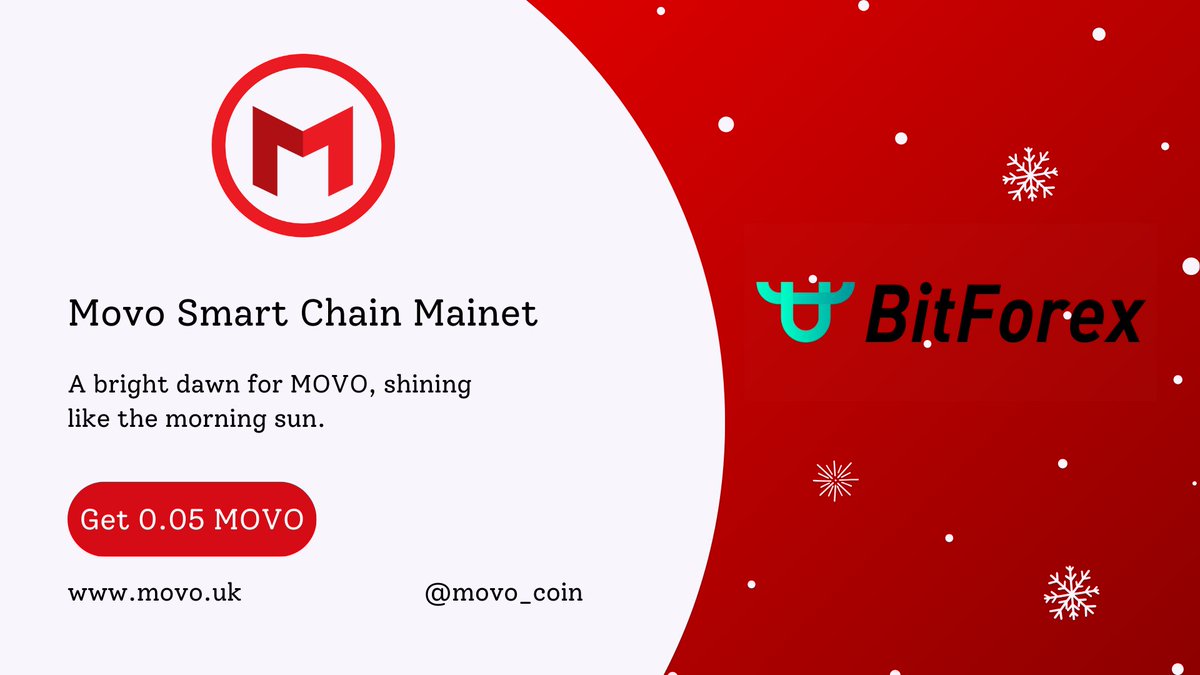 A bright dawn for MOVO, shining like the morning sun.

Welcome to the era of advanced trading with MOVO.

Website: movo.uk

IEO: bitforex.com/en/starter/MOV…

#MOVO #MovoScan #blockchain #technology #crypto #cryptocurrency #MovoSmartChain #coin #Dapp #NFTs #Bitcoin