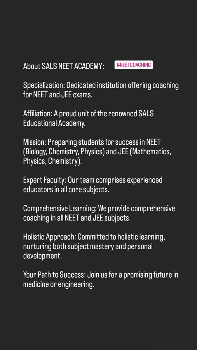 salsneet's tweet photo. Join our free NEET &amp; IIT-JEE Demo Class sessions 

To Join- Google Meet link https://t.co/Be6cBh1C6r

@salseducation

#NEET #JEE #salsneetacademy #salsedu #salseducation #salseducationalacademy #coaching #Academy #education #EducationForAll #physics #chemistry #Biology #maths https://t.co/GZ35WeUhBC