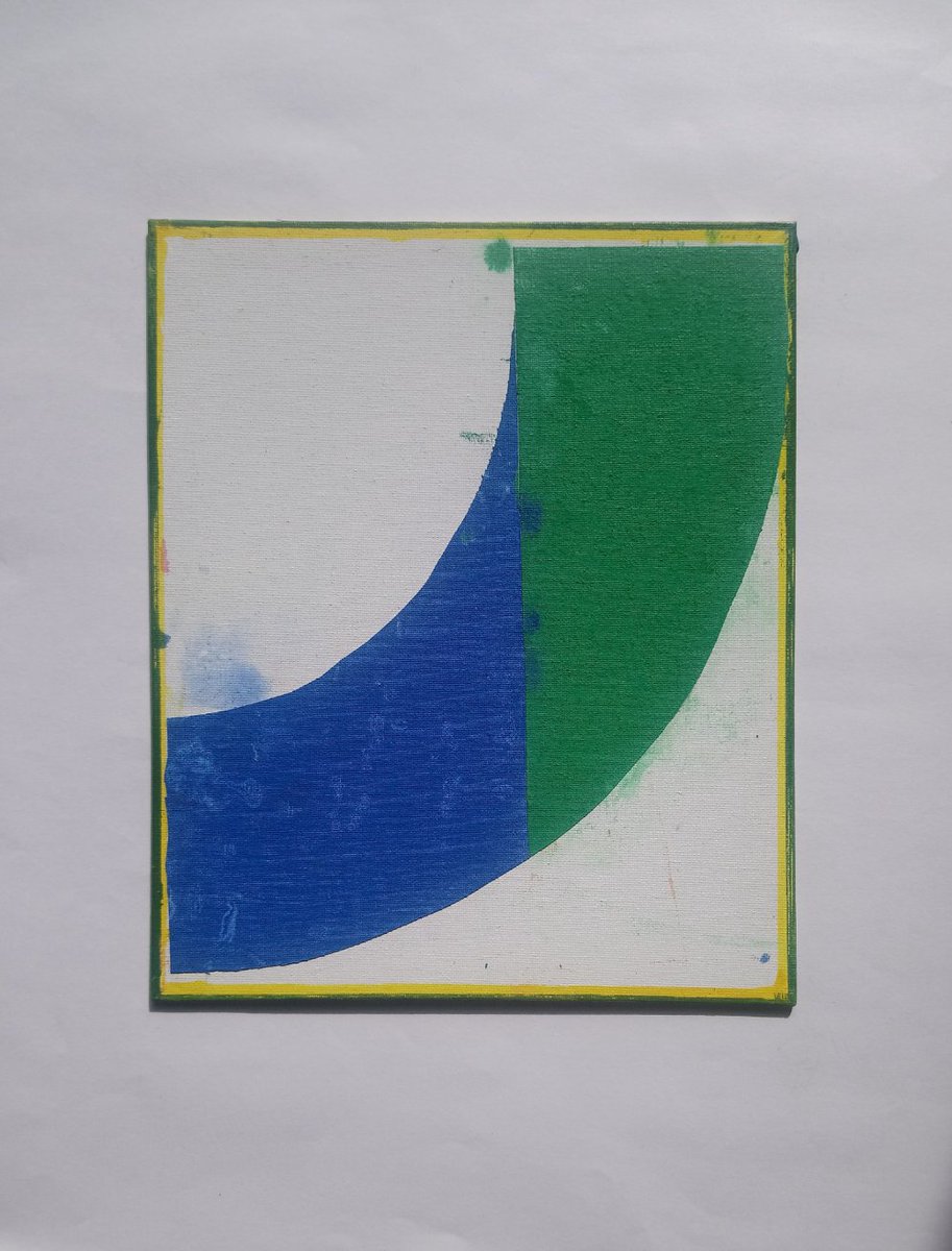 Cerulean Blue, Permanent Green Light, Paynes Grey, Raw Umber, Titanium White, Hansa Yellow Medium 

Untitled (071023), acrylic and collage on canvas board. #contemporarypainting #abstractpainting #abstractart #contemporaryprint #collageart #collage #GoldenAcrylics