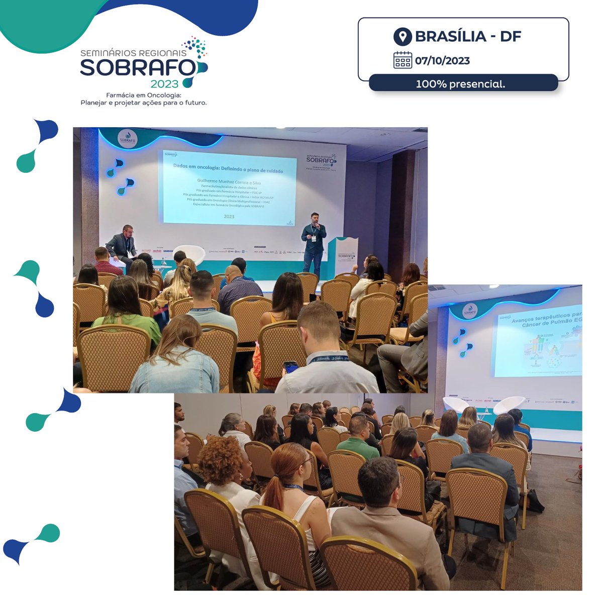 SOBRAFO's tweet photo. Islania Almeida palestrando o tema Manipulação de Quimioterápicos: Aspectos de Qualidade, Segurança e Gestão com a moderação de Felipe de Souza Alves.
Guilherme Munhoz palestrando o tema Dados em Oncologia: Definindo o Plano de Cuidado com a moderação de Christopher Negrete. https://t.co/wF5TZouApu