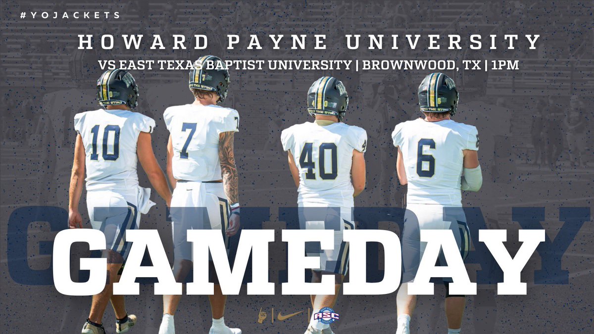 Jacket Football Saturday!

🆚 East Texas Baptist University
📍 Brownwood, TX
🏟️ Gordon Wood Stadium
⏰ 1:00 Kickoff
💻 hpusports.com/watch/?Live=69…
📊 hpusports.com/sidearmstats/f…

#YoJackets #TTNS #FIGHTlikeaFREAK