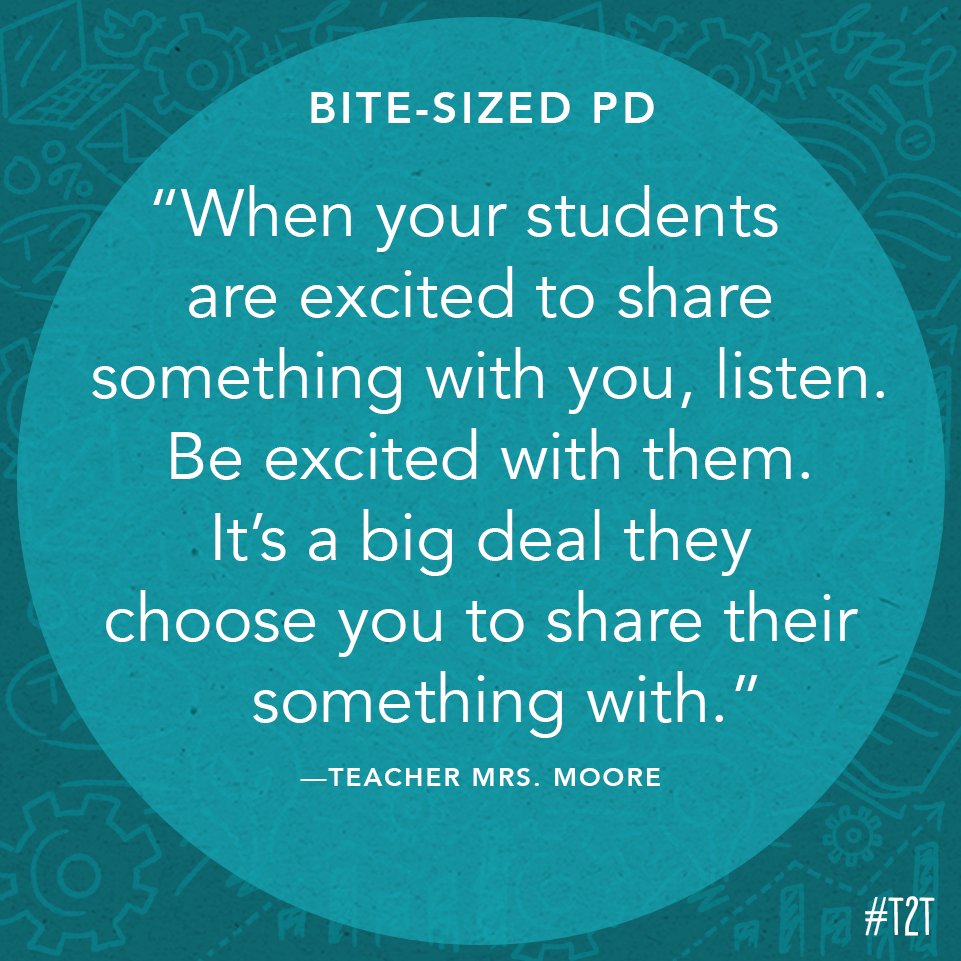 Don't be afraid to "nerd out" with your Ss, says T @BookDragon_Kat. 💕