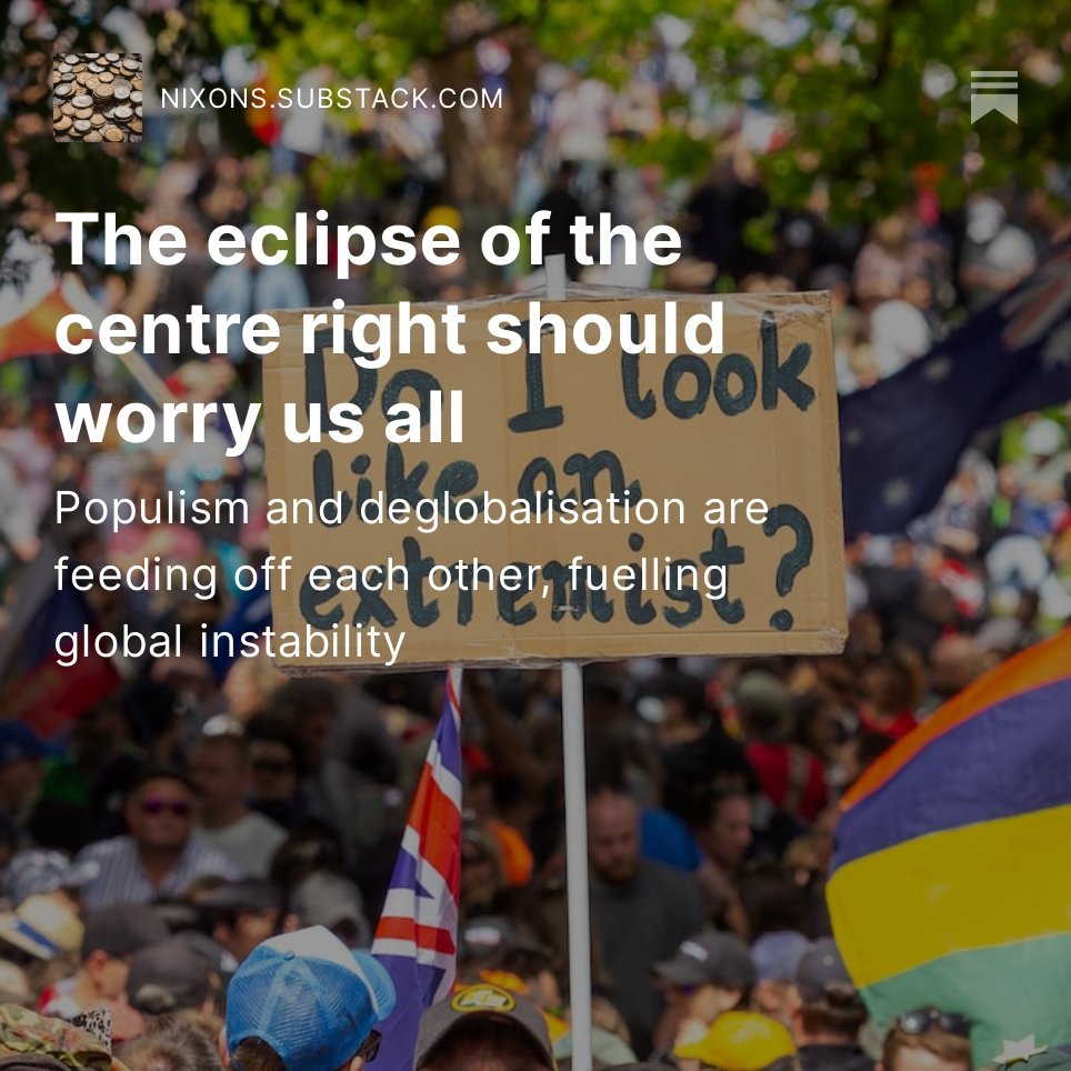 It's not just in Britain where mainstream conservatism is being eclipsed by populism. Plus five of the most interesting pieces I read this week. My latest. nixons.substack.com/p/the-eclipse-…