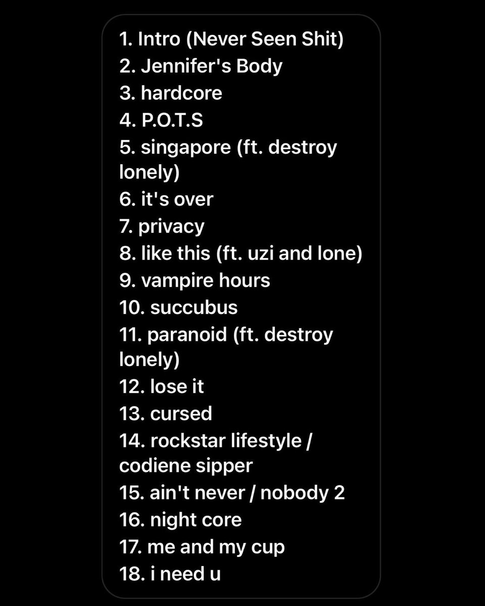 Lidesty's tweet photo. "A Great Chaos" Tracklist ‼️ https://t.co/MBDjB5iAhj