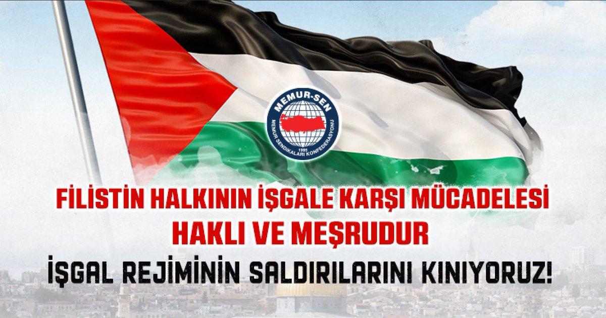 Filistin Halkının İşgale Karşı Mücadelesi Haklı ve Meşrudur
İşgal Rejiminin Saldırılarını Kınıyoruz!

Bugün yaşananların tek sorumlusu, şımarıkça, küstahça ve hesabı sorulmayacağına duyduğu yüksek güvenle Filistin halkına yıllardır sistematik şiddet ve katliam uygulayan, açlığa