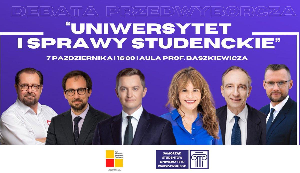 O 16 rozpoczynamy debatę na temat jakości nauki, dostępności akademików oraz partycypacji studentów w procesach decyzyjnych uczelni. Do zobaczenia! 😉 facebook.com/events/1081300…