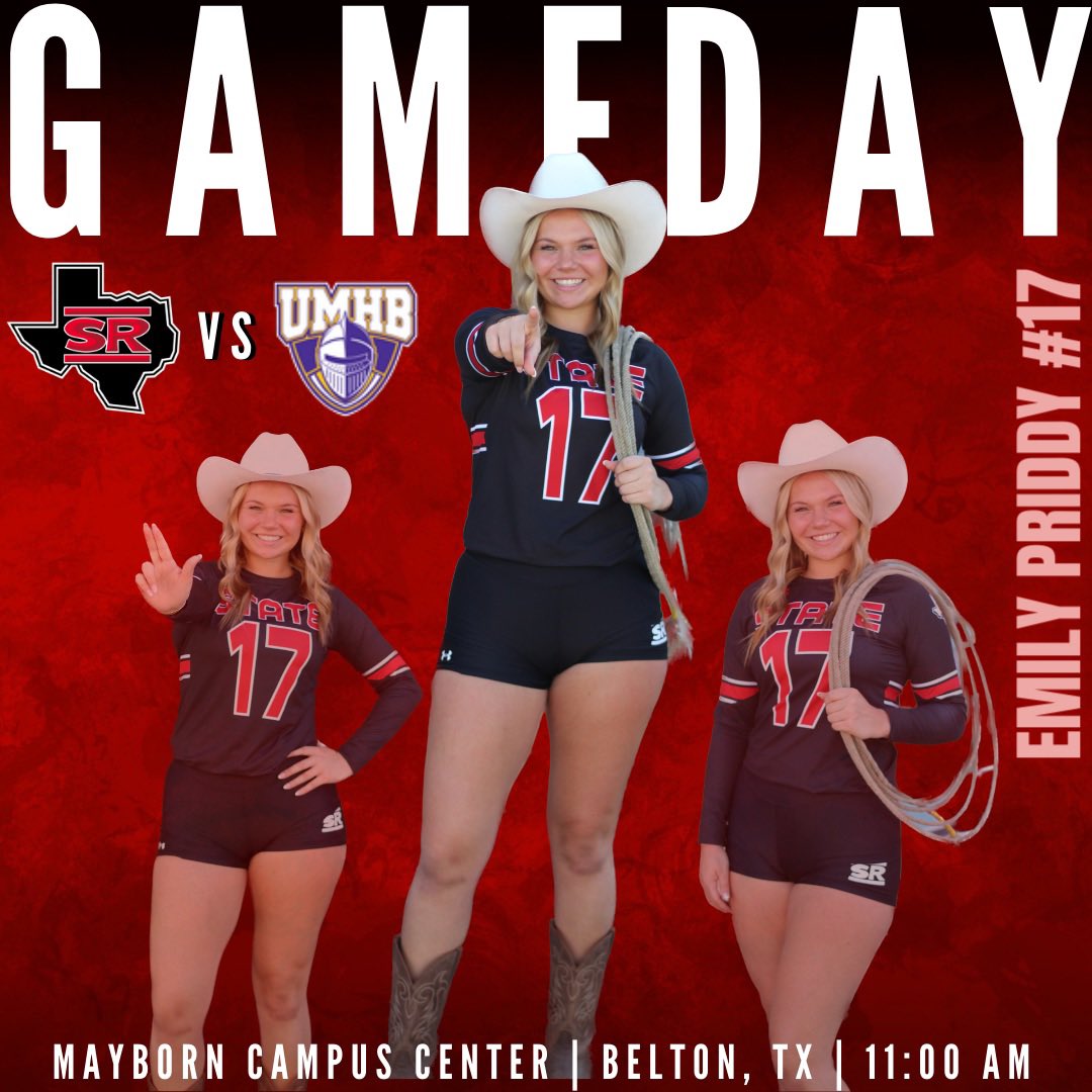 🏐 GAME DAY 🏐

🆚 Mary Hardin-Baylor 
⏰ 11:00 AM
📍 Mayborn Campus Center | Belton, TX
📺&amp;📈 portal.stretchinternet.com/umhb/