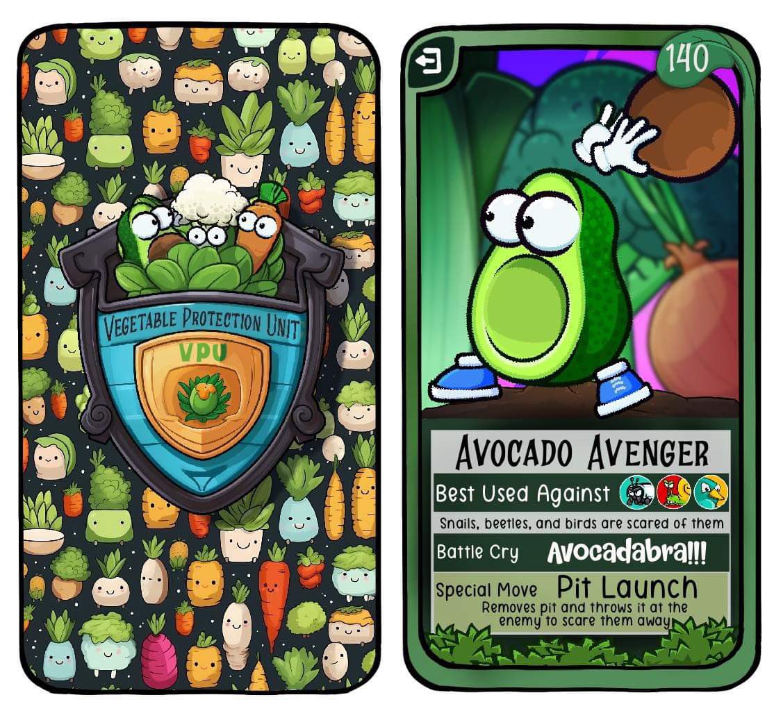 Some fun trading cards and title screen for my latest game, Vegetable Protection Unit!

#screenshotsaturday #indiegames #educationalgames #mathgames #gamedev #fun4thebrain