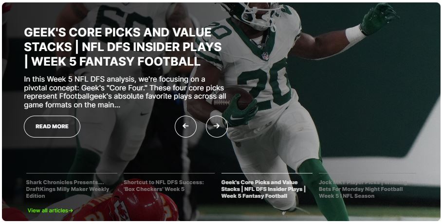 DFSArmy's tweet photo. #GeeksCore Picks and Value Stacks! Week 5
Live link - https://t.co/cSJLb1U9jN
Sneaky game stack inside...if you see it. #NFL #DFS https://t.co/sj5RFVCjIK
