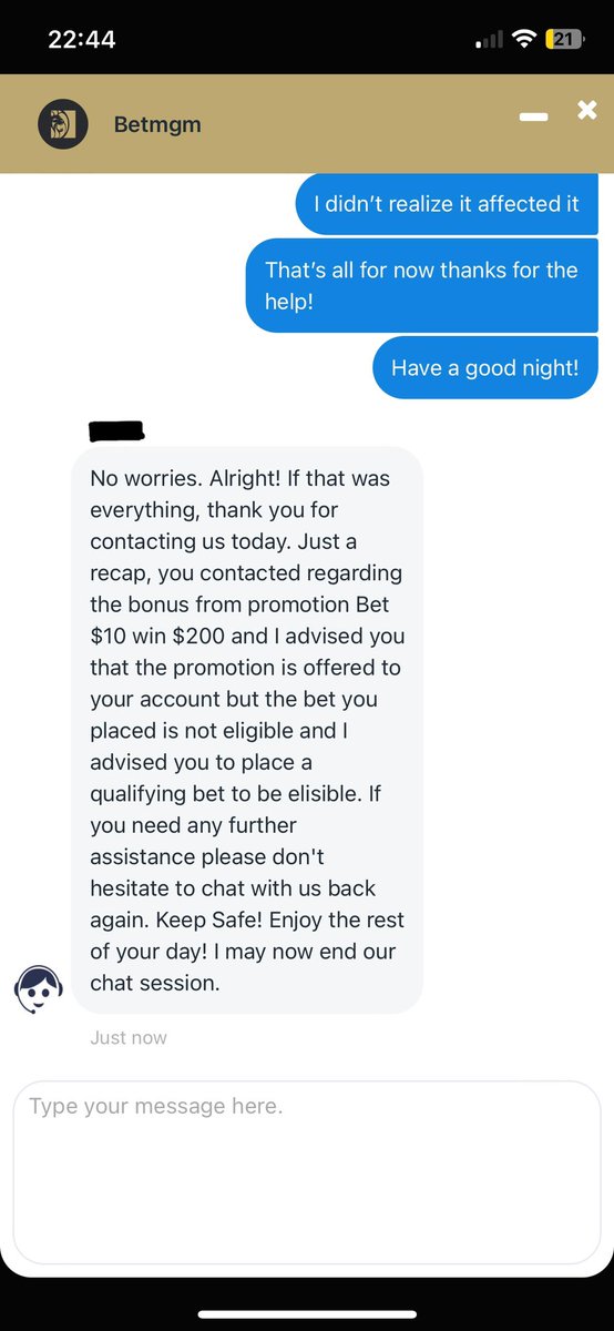 sethyb1995's tweet photo. Don’t use @BetMGM for sports betting use @FDSportsbook that actually honors promotions. I was told my account was eligible to receive a bonus only for them to tell me after placing a bet they told me to place, that suddenly I am not eligible. Complete scam https://t.co/KkwJt6g2hm