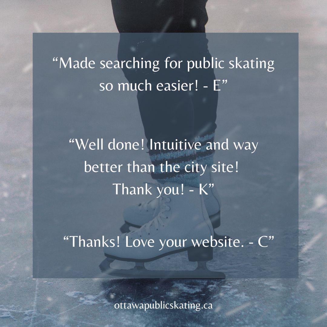 Some recent reviews of our site; be sure to check us out! #ottawa #skating #reviews #publicskating