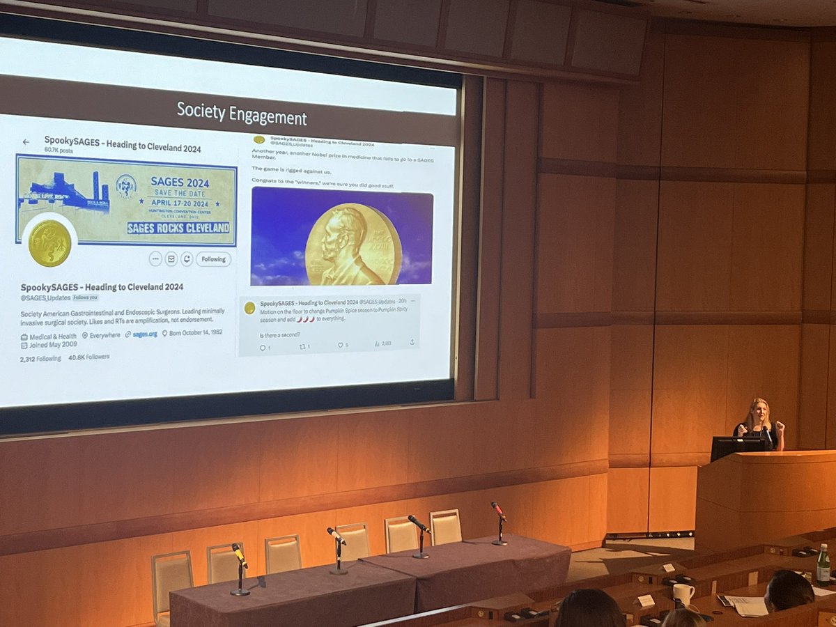 Introduction of new technology by @BeffaLukeMD and use of social media in practice by @altierim1. @SAGES_Updates, we know who you are! @RMHigginsMD @DKrpataMD