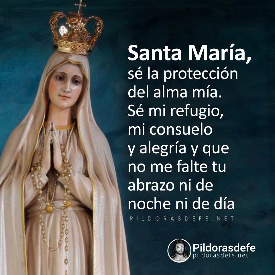 Pildorasdefe's tweet photo. 💫 Guíanos, Dulce Madre de Dios, a través de los desafíos que vamos a afrontar en este nuevo día. Nos cobijamos bajo tu manto para sentir tu amorosa protección de madre en este nuevo día.