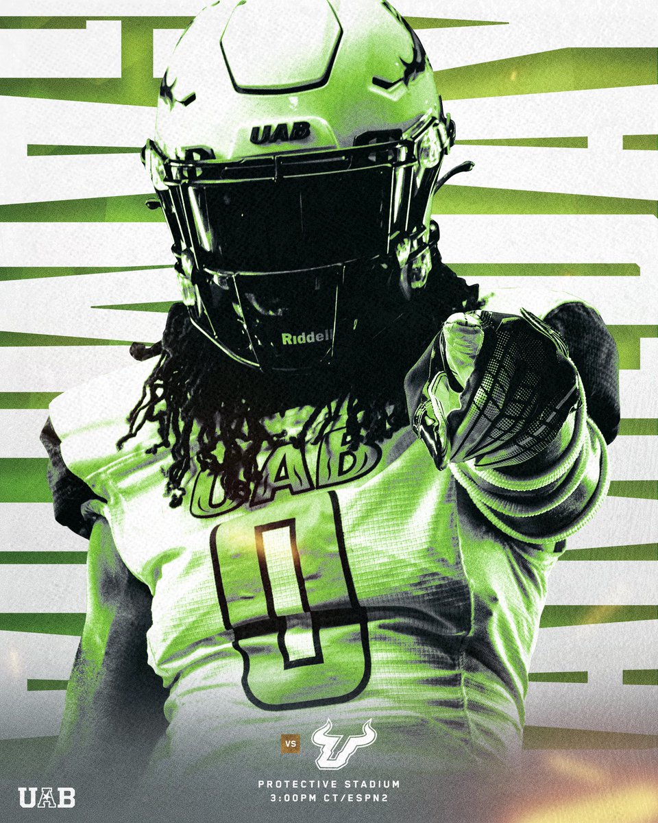 𝐆𝐀𝐌𝐄𝐃𝐀𝐘 𝐈𝐍 𝐓𝐇𝐄 𝟐𝟎𝟓!

UAB and South Florida clash in the 7th annual Children’s Harbor Game. Kickoff at Protective Stadium is set for 3 p.m. on ESPN2.

#WinAsOne