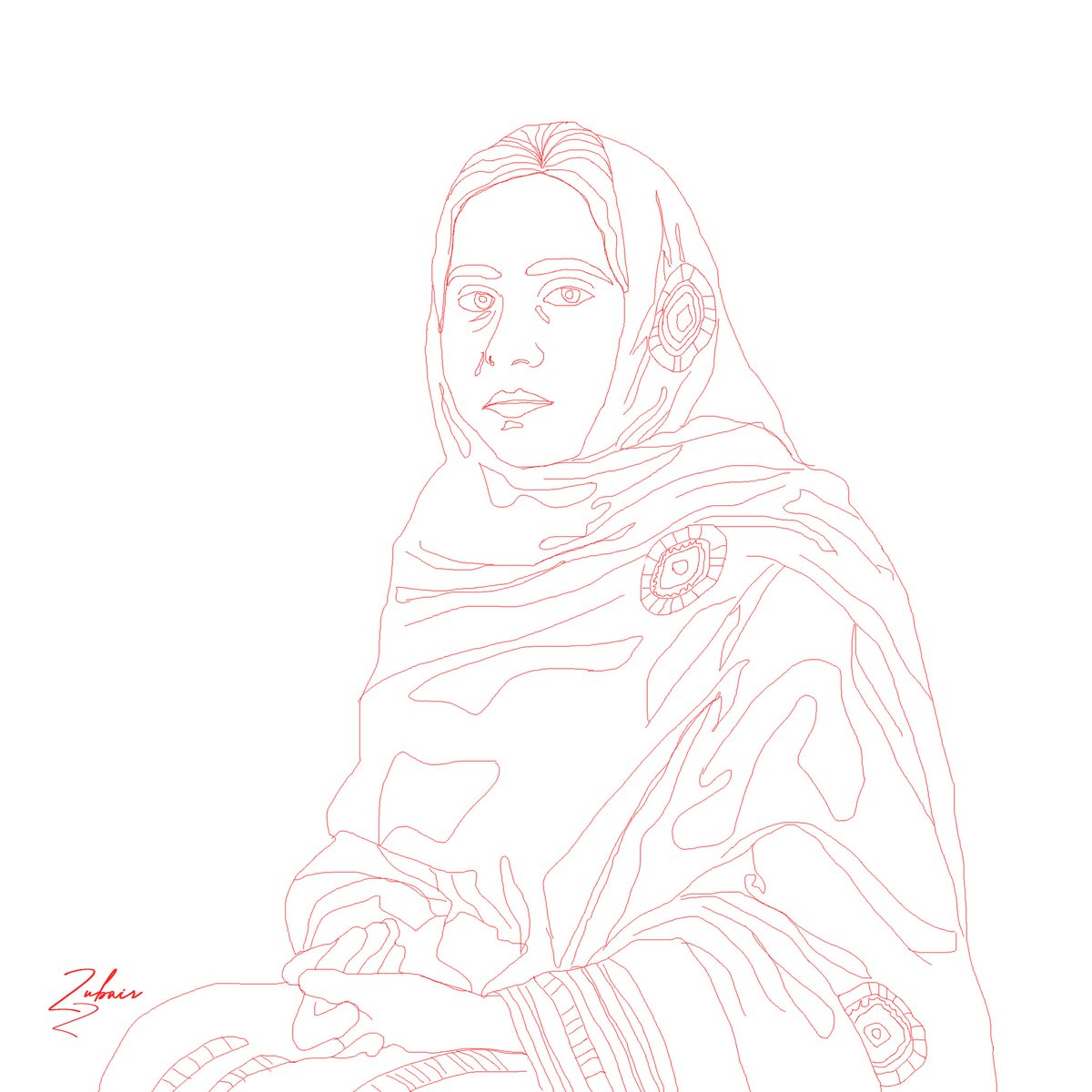 Zubairbalocc's tweet photo. #banok #banuk #karima #karimabaloch #banokkarimabaloch #lineart #digitalart #digitalartwork #DigitalArtist #digitalarts https://t.co/hNlSAKrYaa