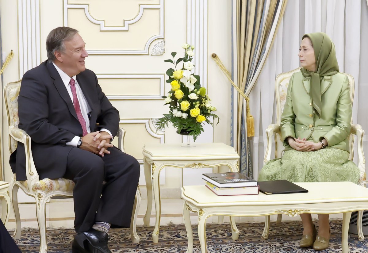 Maryam_Rajavi's tweet image. In my meeting with former US Secretary of State Mr. @mikepompeo he emphasized that no matter what the regime does, it is doomed to fail, adding, change in #Iran can only be achieved by those who have been working toward it, paid the price for it, and have the organizational