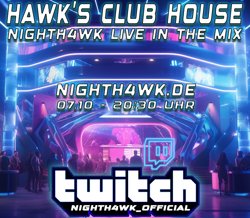 Heute 20:30 Live auf #Twitchtv

nighth4wk.de

#stream #streamplan #twitchstreamer #twitchdj #dj #twitchde #twitchgermany #house #club #beats #handsup #nighth4wk #techno #twitchtv #party #newmusic #newdancemusic #missingyou #partypeople