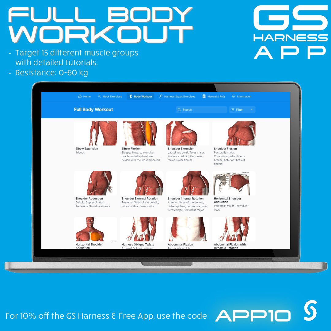 📢 Exciting Announcement: Today we launch the GS Harness App 📱
We are excited to offer an exclusive promotion: Use code "APP10" to unlock a 10% discount on the GS Harness and receive the GS Harness App for FREE. 🎉

gatherersystems.com/harness

#necktraining #neckstrength #physio