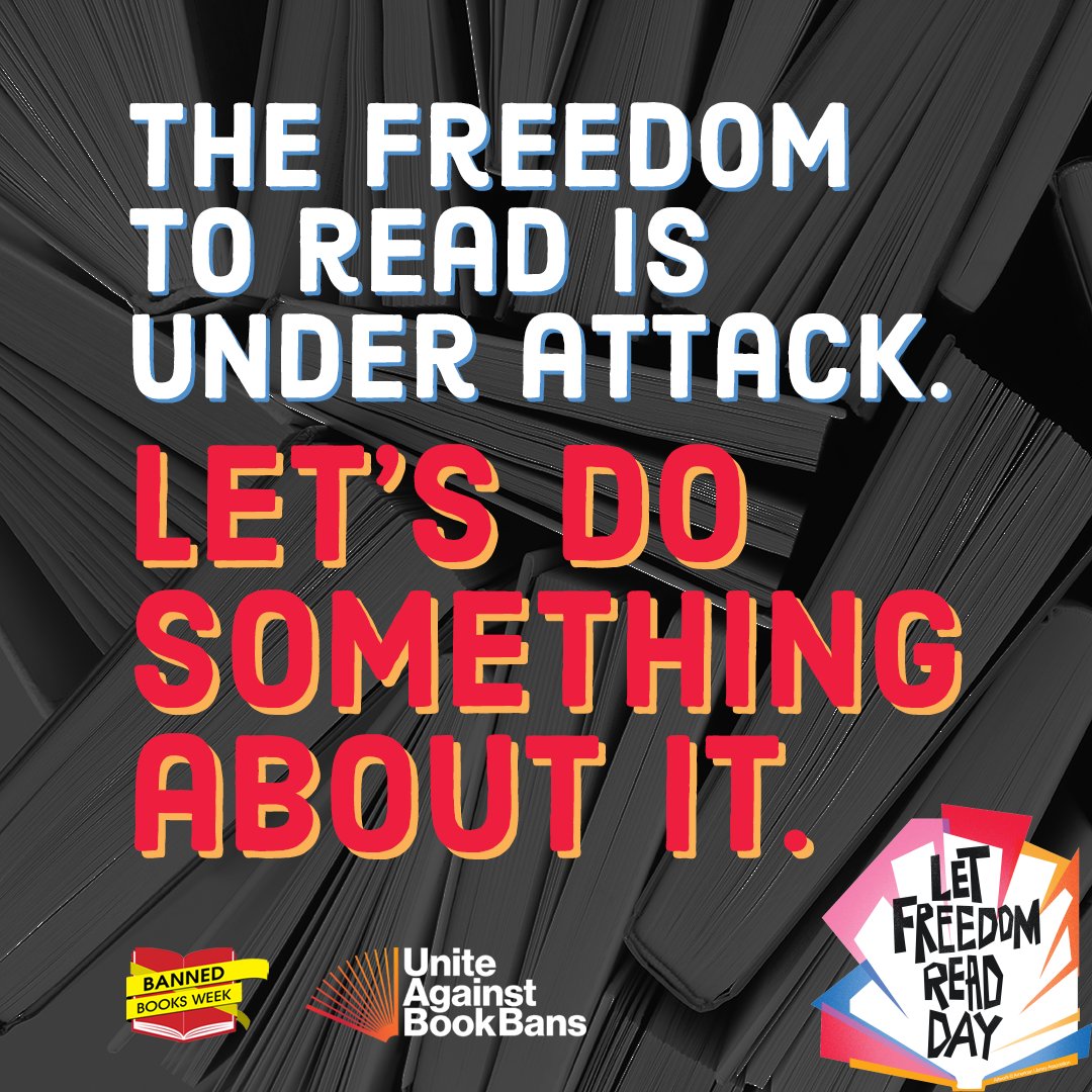 The freedom to read is under attack. Let’s do something about it.

We’re taking action to defend the right to read on #LetFreedomReadDay. Whether you have 5 minutes or all day, take at least one action today &amp; beyond: bannedbooksweek.org/let-freedom-re… #BannedBooksWeek #UniteAgainstBookBans