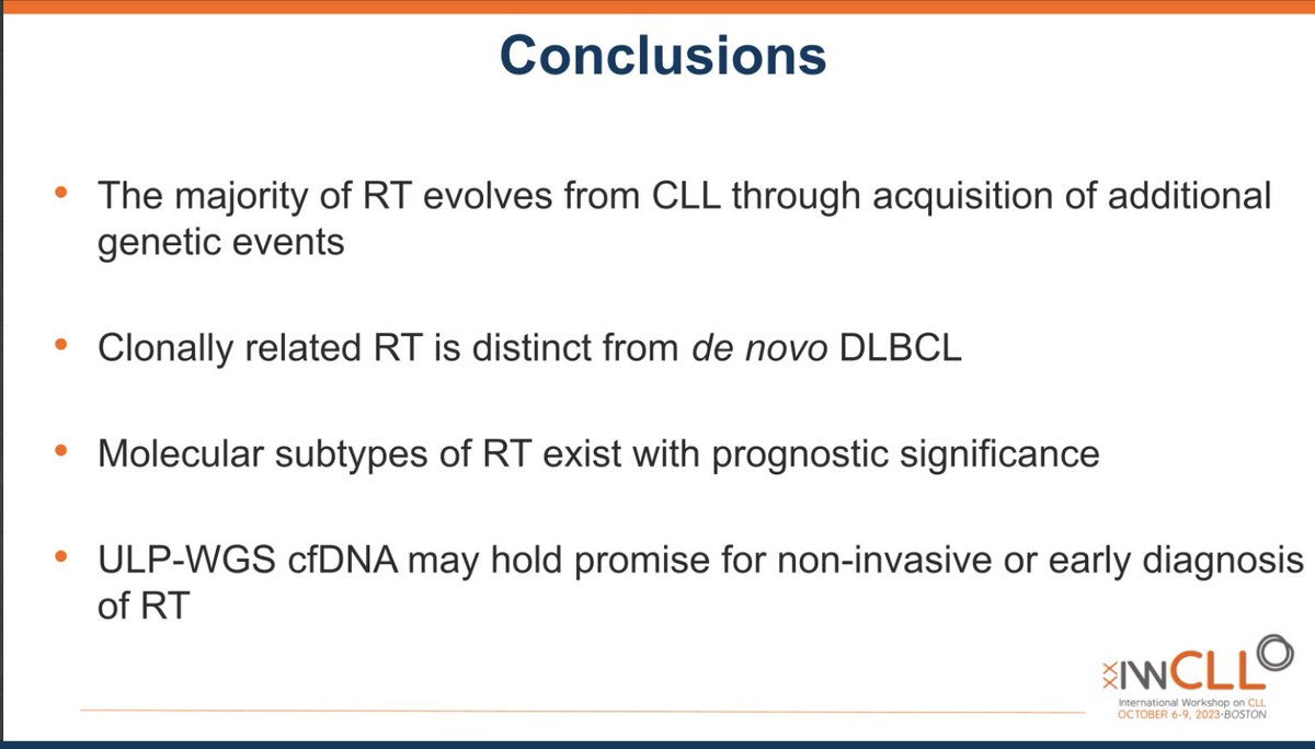 Richter’s Transformation is such a terrible complication of CLL and unmet need. Thankfully we know much more now about the underlying biology. Dr. Erin Parry reviewing the newest findings at #iwCLL23 #iwCLL2023 #CLLsm
