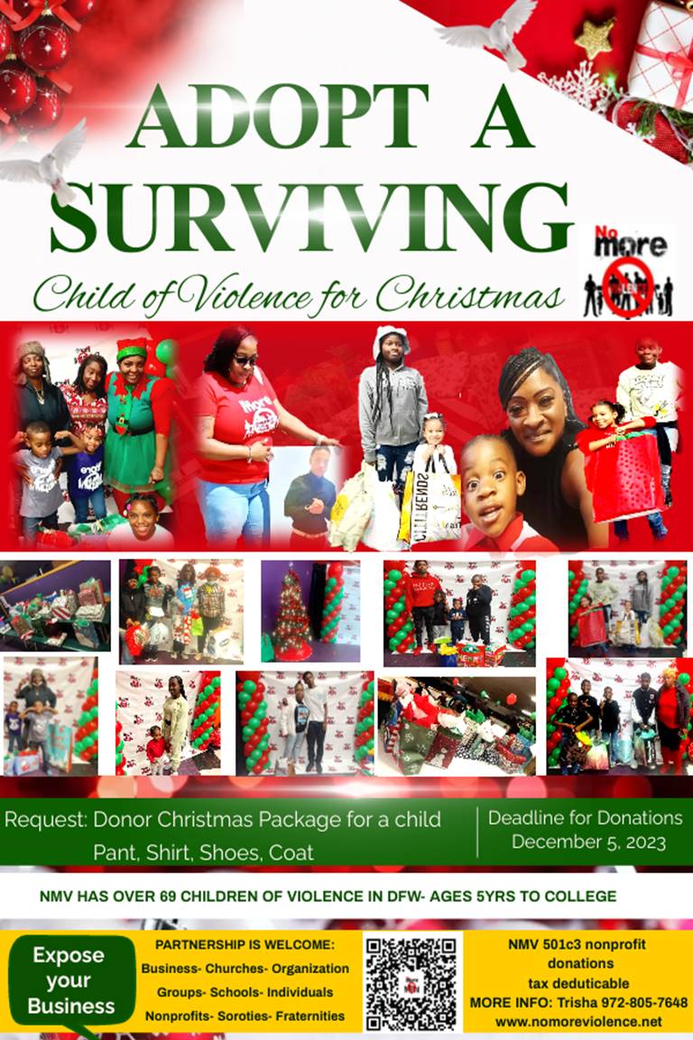 Many asked how they can help NMV.
NMV has a new family, mother was killed and left behind four children to raise, youngest 12.
cashapp: $trisha2011 Zelle: 9728057648
Venmo: 9728057648 Paypal: paypal.com/donate/...
or scan the QR code
Check: Make payable to No More Violence