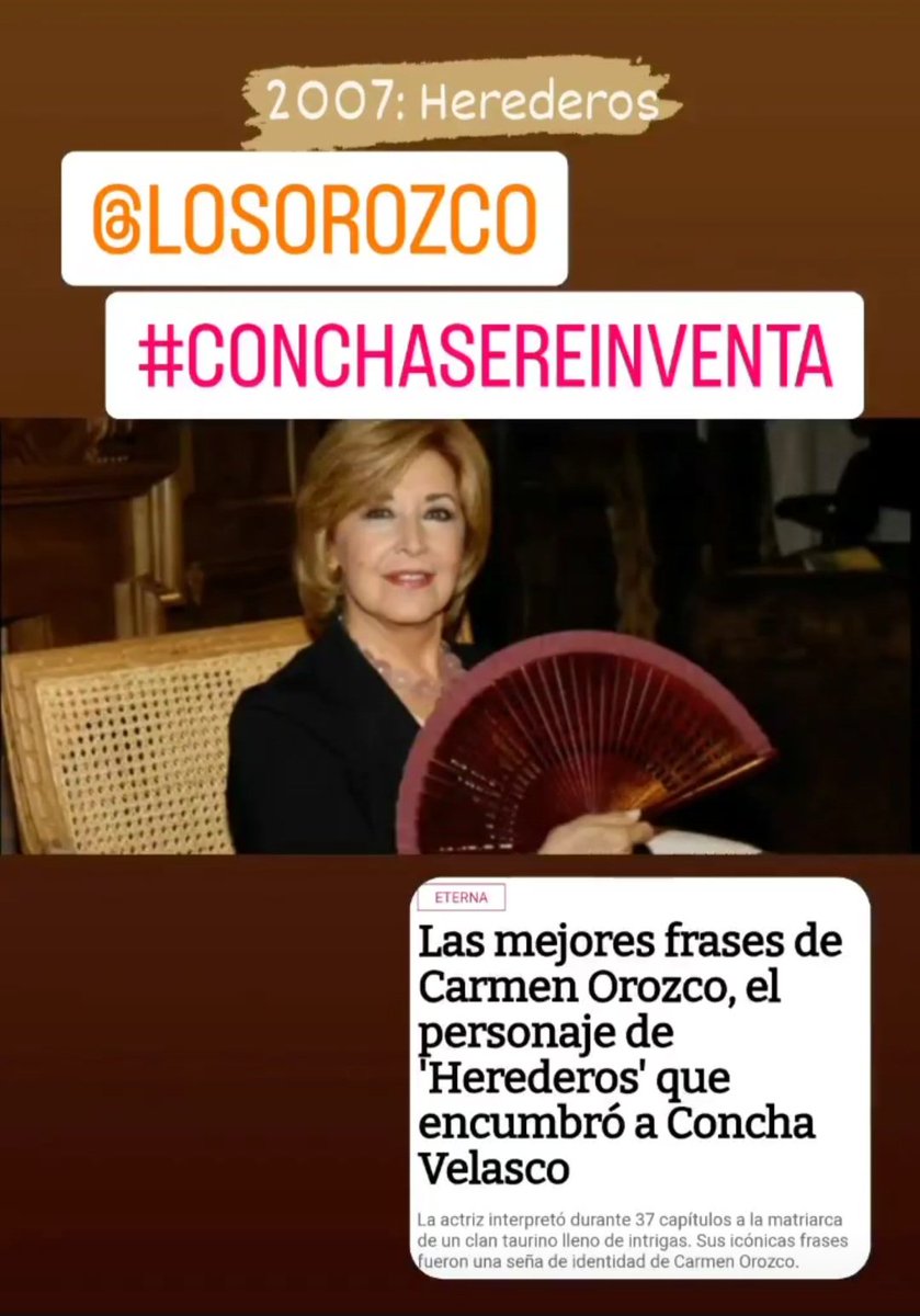 @julia_otero @programa123 @MiriamDiazAroca @mariaabradelo @AngelGaro_ @maria_escario @anitaobregon @ramontxu_cope @cachitos_tve @monicapont @joaquinkremel @_JesusOlmedo @anneigartiburu_ @JuncalRivero @pazpadilla @RosaLopez @NURIA_FERGO @giselaoficial @Chenoa @JaviAn_Oficial @Alejandroparre @davidbustamante @NataliaOficial_ @davidbisbal @juancamus @MireiaMontavez @NaimThomas @manutenorio @_ISABELPANTOJA @_MariaDelMonte_ @OrtegaCano666 @terelu_campos @AlonsoCaparros @monicanaranjo @Malu @faleteoficial @PaulinaRubio @CHAYANNEMUSIC @RosarioMohedano 2007: Arranca la espectacular 'Herederos' con las perlas que soltaba Carmen Orozco (#conchavelasco) por capítulo. @FELIXGOMEZactor ('Jacobo es sensible a la belleza'), #MarRegueras @GinesGarciaM ('Bernardo, caes mal'), @cristinacastano y una achuchable @PetraMartinezTV