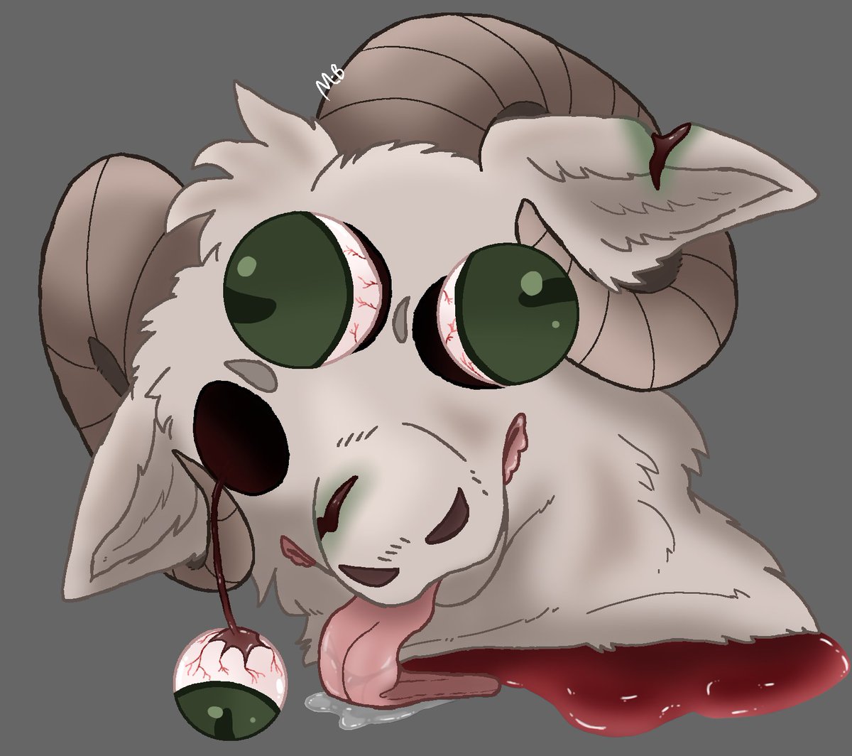 SunnyStarArts's tweet photo. I missed the first few but// 
Goretober Day/Prompt 6: Eyes w/ Ozzy 

(I know this post is a day late it was like 2 am when I finished this)
#goretober #art #artist #october #DigitalArtist https://t.co/DsjSfIJ3oY