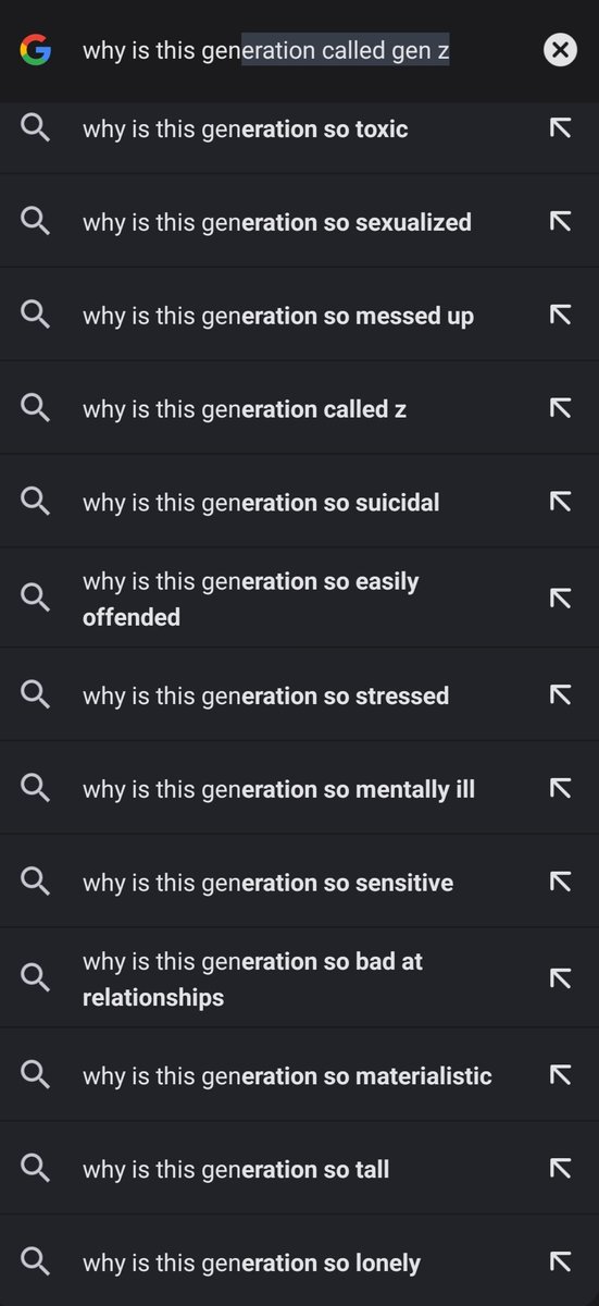 Its_username_yo's tweet photo. Lol Google completes it for me! 😂
.
.
.
#google #genz #messed #IYKYK #GENERATIONS https://t.co/nH1aPaCm6V