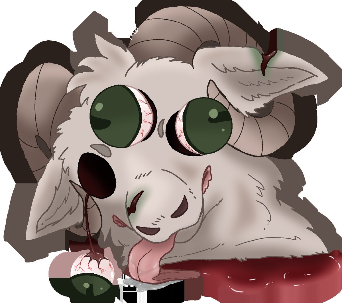 SunnyStarArts's tweet photo. I missed the first few but// 
Goretober Day/Prompt 6: Eyes w/ Ozzy 

(I know this post is a day late it was like 2 am when I finished this)
#goretober #art #artist #october #DigitalArtist https://t.co/DsjSfIJ3oY