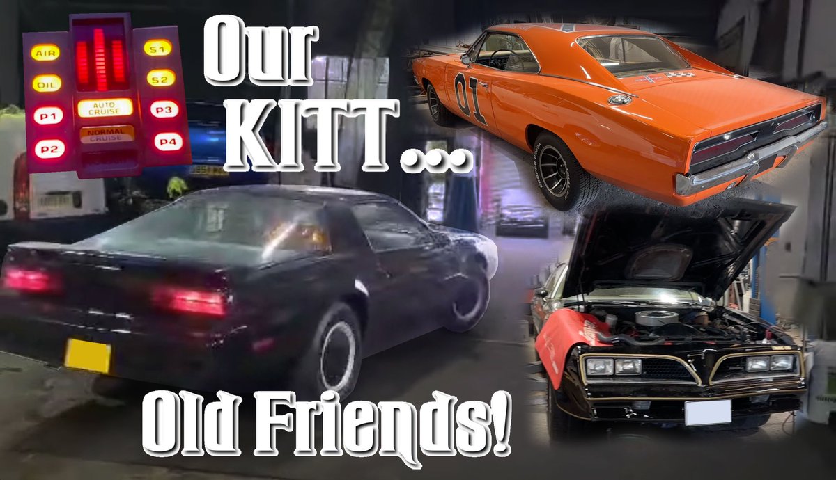 Mac77Cars's tweet photo. We moved our Knight Rider KITT replica to an American Car specialist yesterday for a tune up now the new upholstery is finished… look what else was in the shop! 🇺🇸🚔🚨

#Knightrider #KITT #dukesofhazzard #smokeyandthebandit #transam 

https://t.co/eRfVwnS5n7 https://t.co/IAc9TmZXV3
