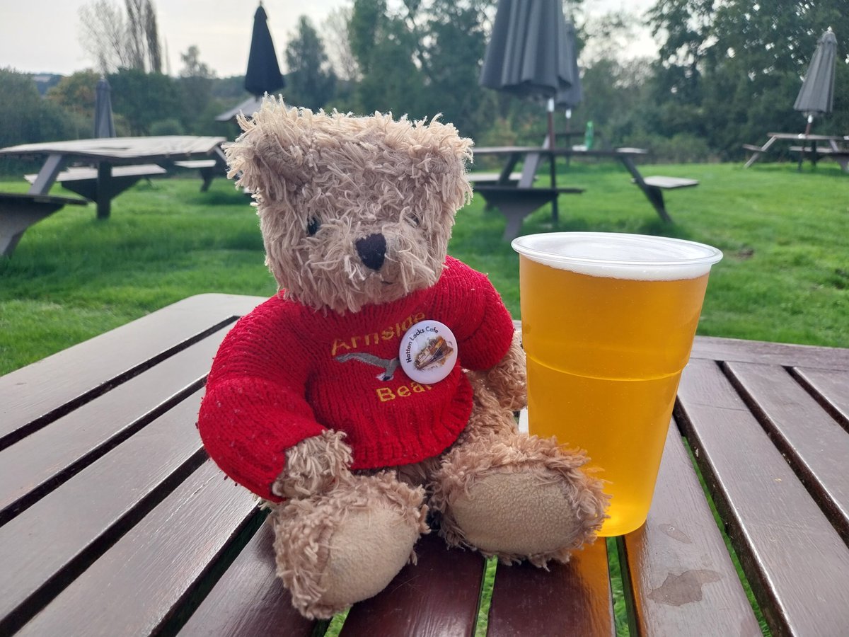 Pub_Panda's tweet photo. Today, the humans went for a canal walk at @CanalRiverTrust #HattonLocks. I decided to stay home but my pal Arnie had a great time with some scummy food at #HattonLocksCafe and a pint of @HookyBrewery Ironstone Lager at #HattonArms. Maybe I should have gone too...? #JealousEars https://t.co/f4zGPDahxV