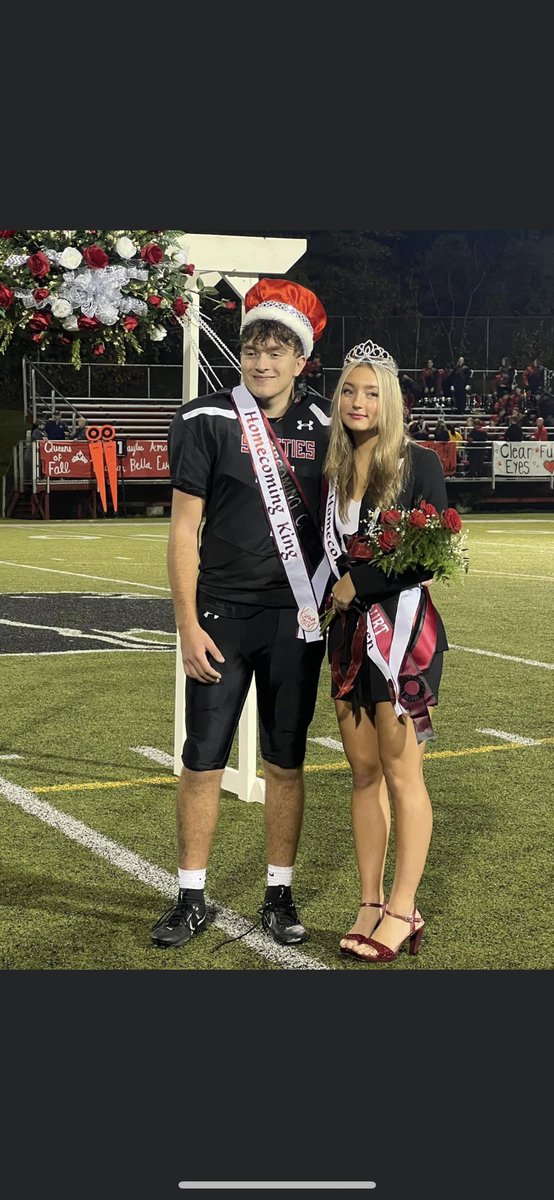 ScottiesSball's tweet photo. Congratulations to our very own @MadisonMBrown24 on your crowning for homecoming queen! We are so proud of you! Congratulations to our other softball girls for being on court! You all look beautiful! Also want to congratulate @ty_keffer on your crowning as king! ❤️🖤👑 https://t.co/UyWtmlNm4E