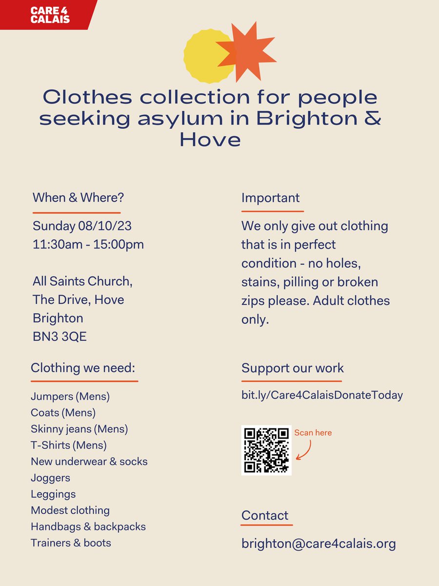 If you have unwanted clothes please bring them to All Saints Church tomorrow (Sunday). Thank you