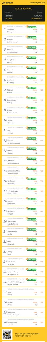 PeterAndrew11's tweet photo. This is my bet ticket on MSport: Stake ₦100.00, To return ₦54,860.30!Extra ₦500,000 Giveaway for everyone:
https://t.co/VvxhxFeCne https://t.co/qjx1JVWdXs