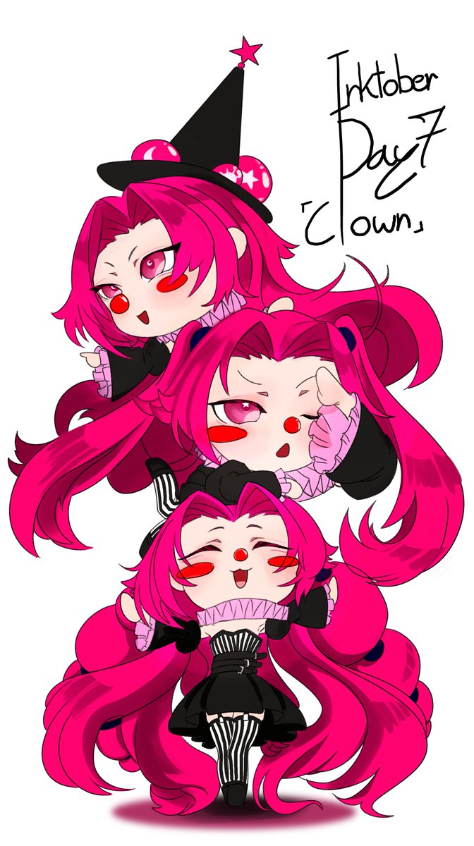 4byssP's tweet image. Day 7 [Clown] #inktober2023 #drawtober2023