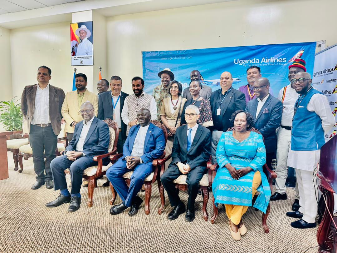 Joined Minister of Works &amp; Transport  <a href="/GenWamala/">General Edward Katumba Wamala</a>, Board Chairperson Uganda National Airlines Company Ltd. Ms. Priscilla Mirembe Serukka
CEO <a href="/UG_Airlines/">Uganda Airlines</a>, Ms. Jenifer Bamuturakion and Indian community members during Flag Off Ceremony of direct flight between Entebbe &amp; Mumbai.