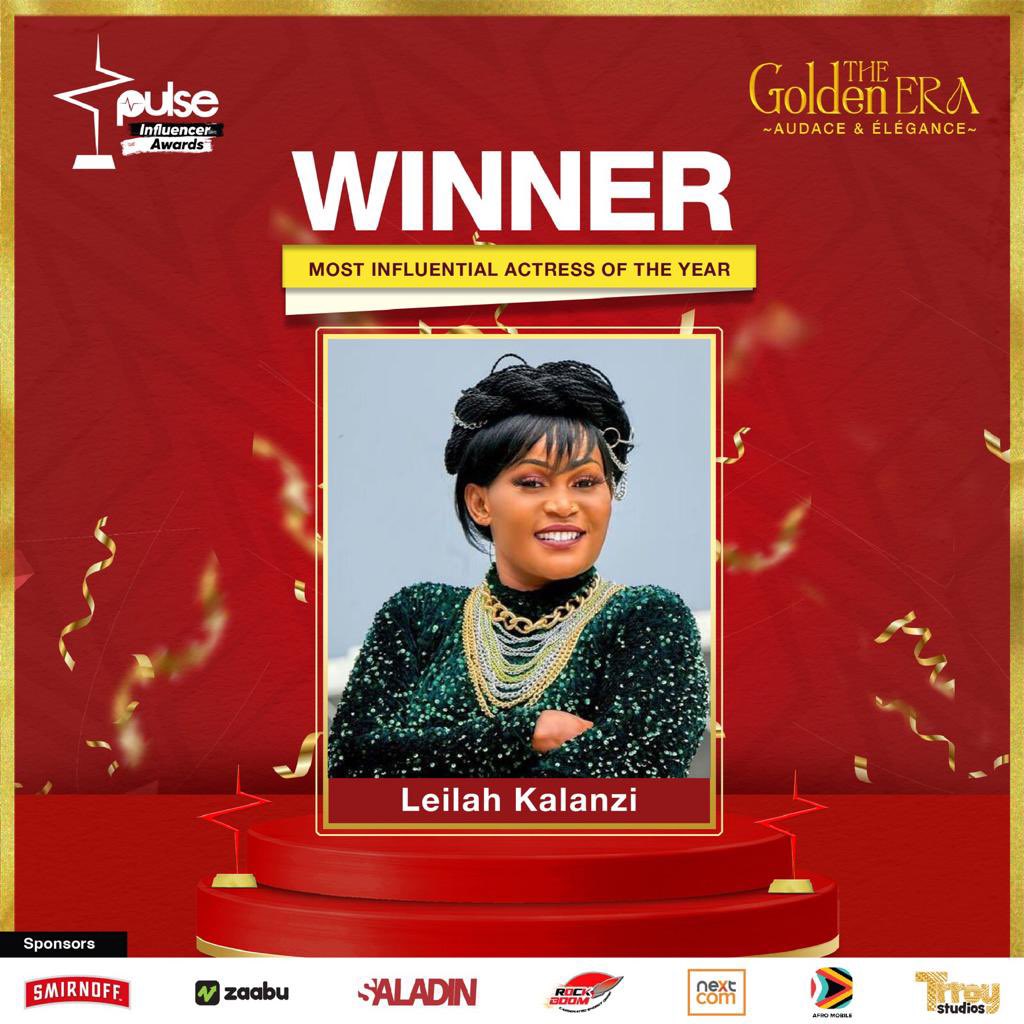 Leila Kalanzi wins most influential actress of the year, congratulations to her! #PulseInfluencerAwards2023 #PulseInfluencerAwardsUganda