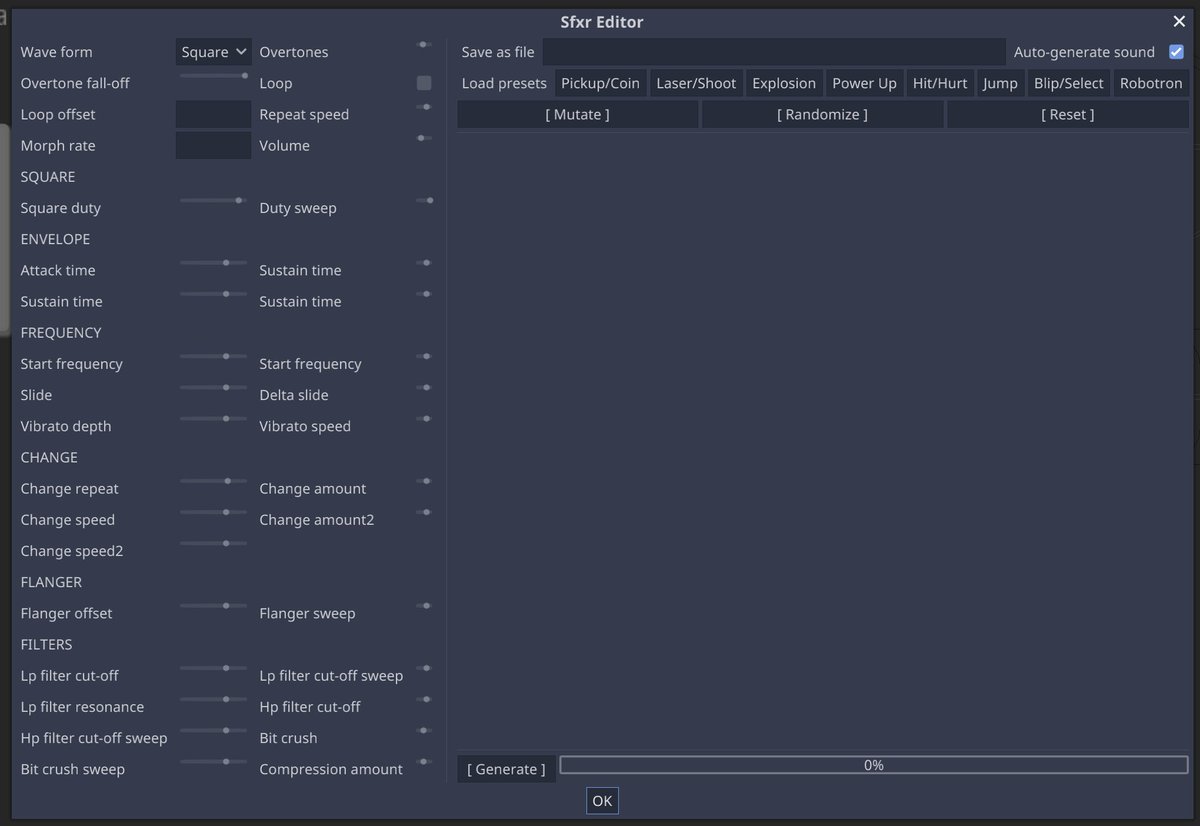 ppiecuch's tweet photo. Since I am working on Explodomatica plugin - something a bit more complex - ui for SFXR plugin:
#GodotEngine #gamedev https://t.co/6cOBmcOwPP