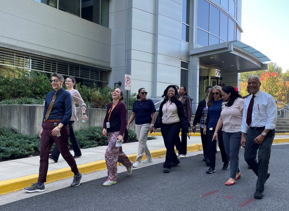 WalkCycleMD's tweet photo. ICYMI: Employees at MDOT HQ will be putting their best feet forward on Mondays during #Walktober2023 with a late morning mile. MDOT is joining with a host of other groups to promote the 4th annual monthlong event about exercise, access and pedestrian safety. #MDOTpartners https://t.co/qNUzmkX8kv