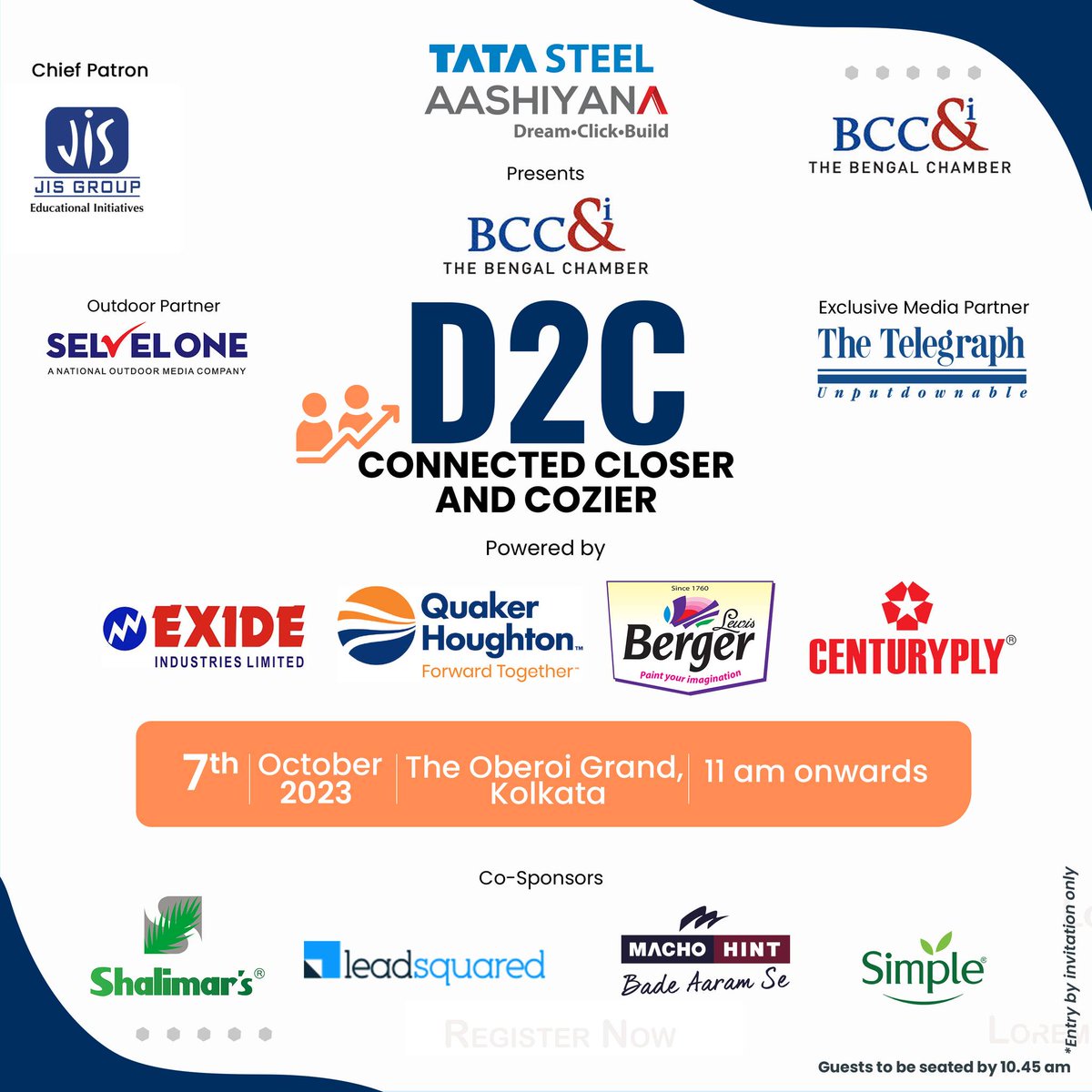 The Marketing Conclave - D2C Connected Closer at The Oberoi Grand, Kolkata on 7th November 2023
.
.
.
#d2cindia #d2cbrands #d2cmarketing  #bengalchamber    #bcc&i #bcciofficial #digitalhashtag  #bigbilliondays2023 #GreatIndianFestival #Amazon #Telegraph #LeadSquared #D2C