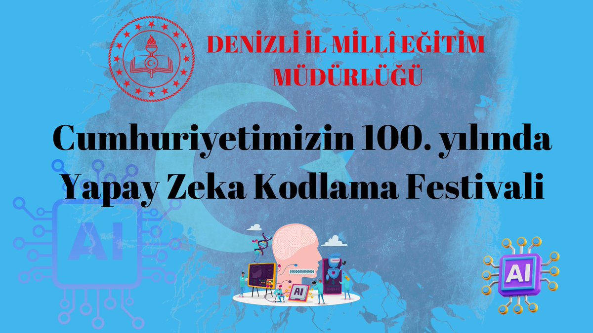 ArgeDenizli's tweet image. Cumhuriyetimizin 100. yılında Yapay Zeka ve Kodlama Festivali🇹🇷
Kodlama & Müzik ve Dr. Meltem Özmutlu ile Temel Yapay Zeka Kavramları hakkındaki etkinliklerimizi gerçekleştirdik. 🧑💻🧠#Codeweek2023
#YapayZeka
@tcmeb
@emre_caliskan
@denizlimem
@YTEMEL3
@CodeWeekEU @CodeweekTurkiye