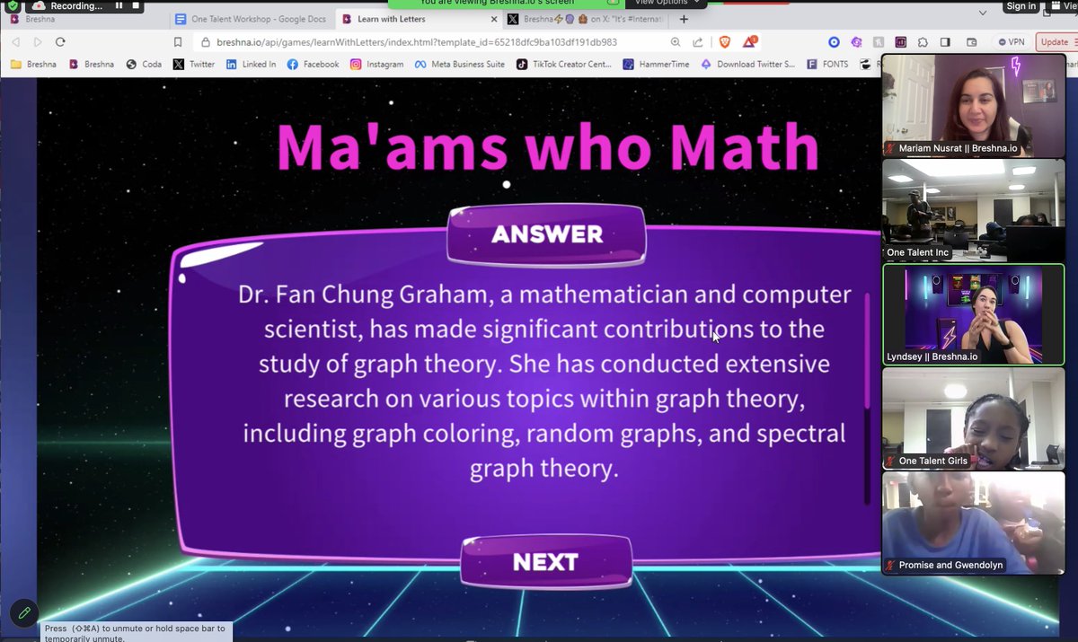 Girl Day Game Jam!!

We're partnering with Atlanta-based NGO, One Talent, to teach young girls how to make their own educational video games on <a href="/breshnagame/">Breshna⚡️</a>! 

Winners of the game jam will announced on Oct 11th - International Day of the Girl Child

 #DayOfTheGirl 

Always a