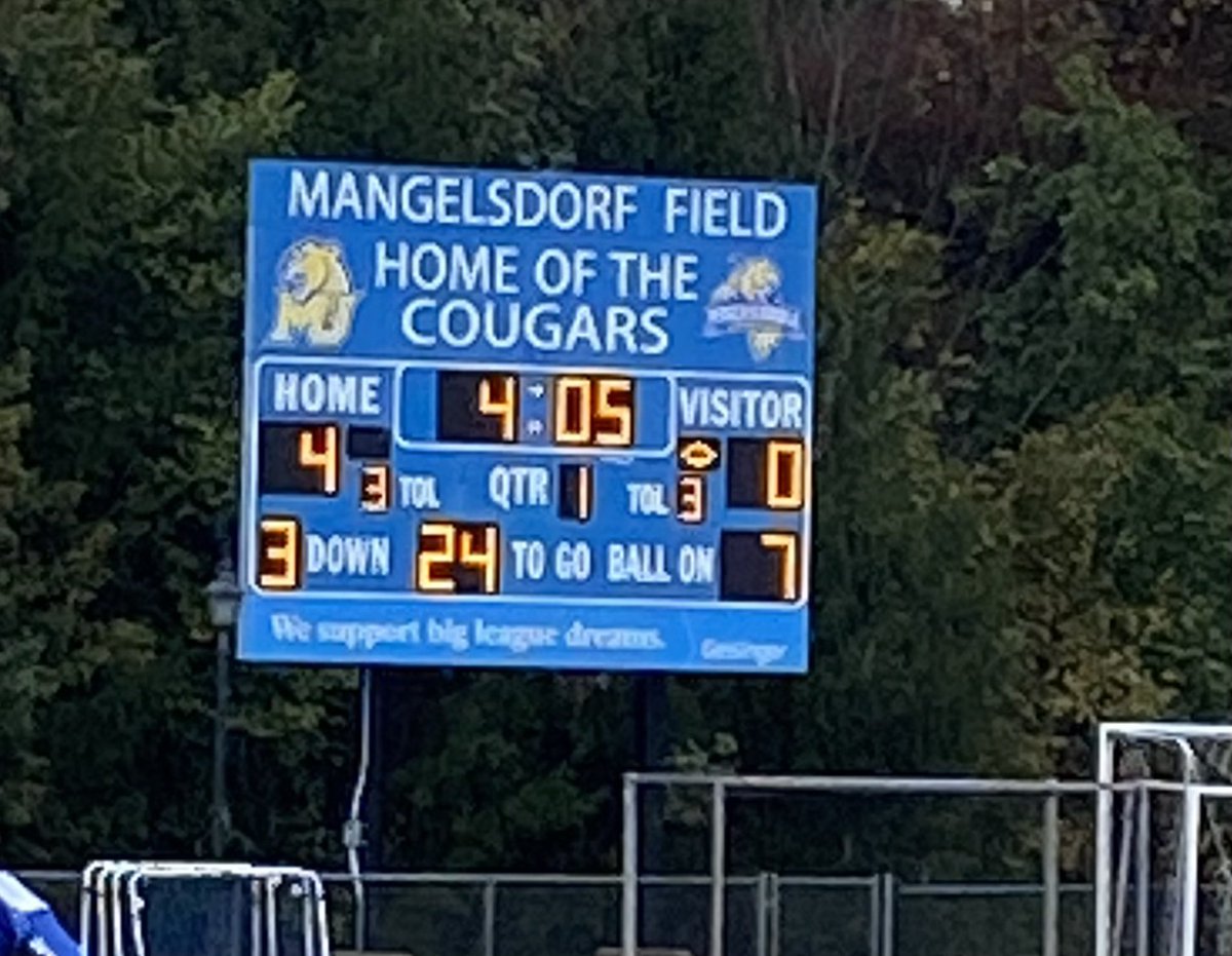When’s the last time you saw a football score like this?  The D was awesome today!  Great win Cougs!  @MisericordiaHFC <a href="/MUCougarsFB/">Misericordia University Football</a> <a href="/MisericordiaU/">Misericordia University</a>