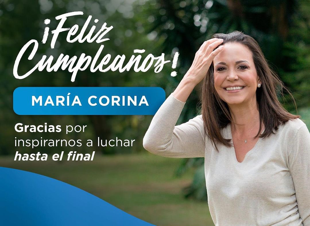 VenteMiranda's tweet photo. 🎂🎊❤️ Desde #VenteMiranda le deseamos un merecido Feliz Cumpleaños a nuestra líder nacional y próxima presidente de Venezuela @MariaCorinaYA. https://t.co/IaPwiRqzcD