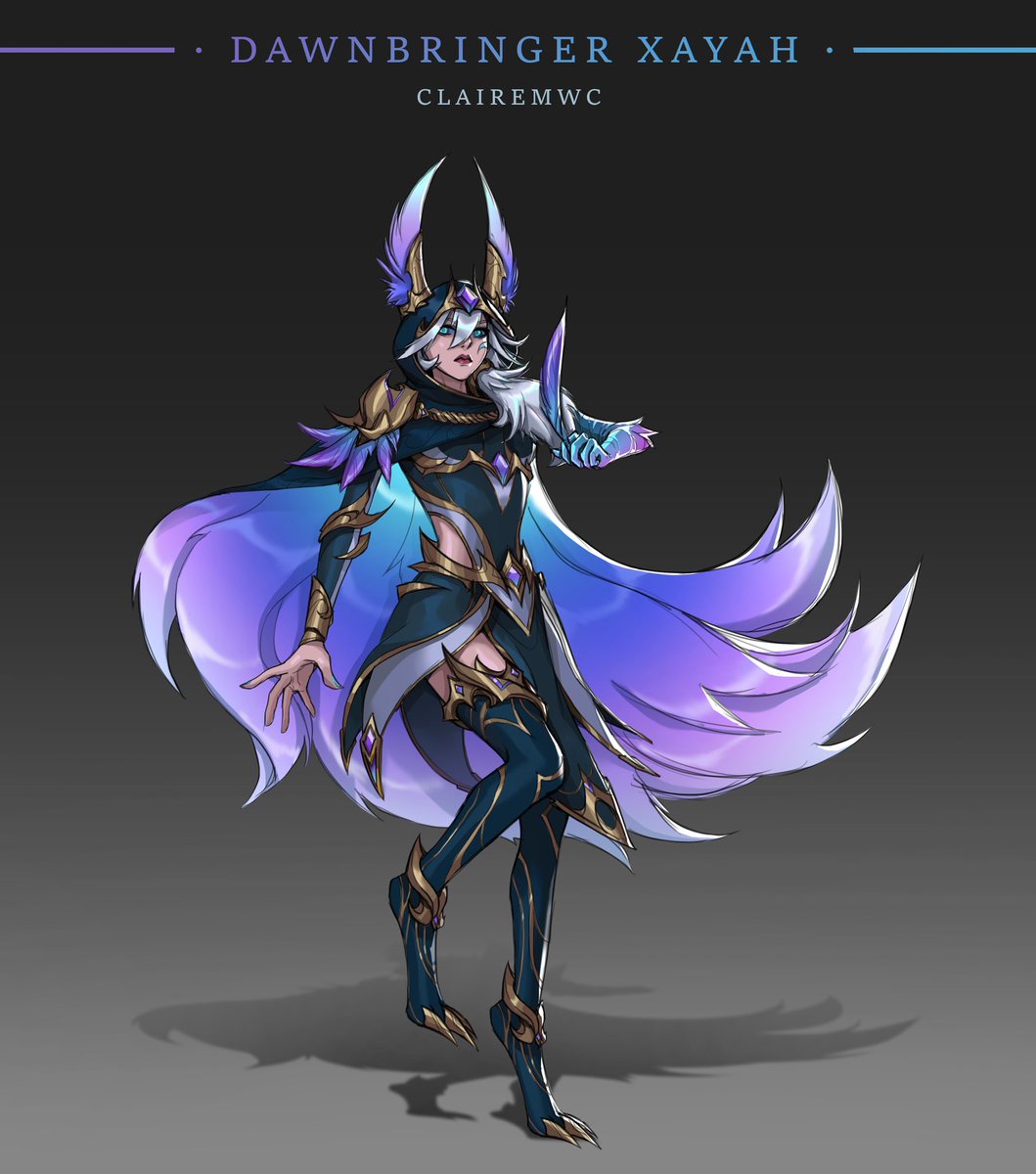 clairemwc's tweet photo. #skintober day 6 Dawnbringer Xayah 
#LeagueOfLegends #xayah #dawnbringer #fanart https://t.co/kjxjLhK2ya