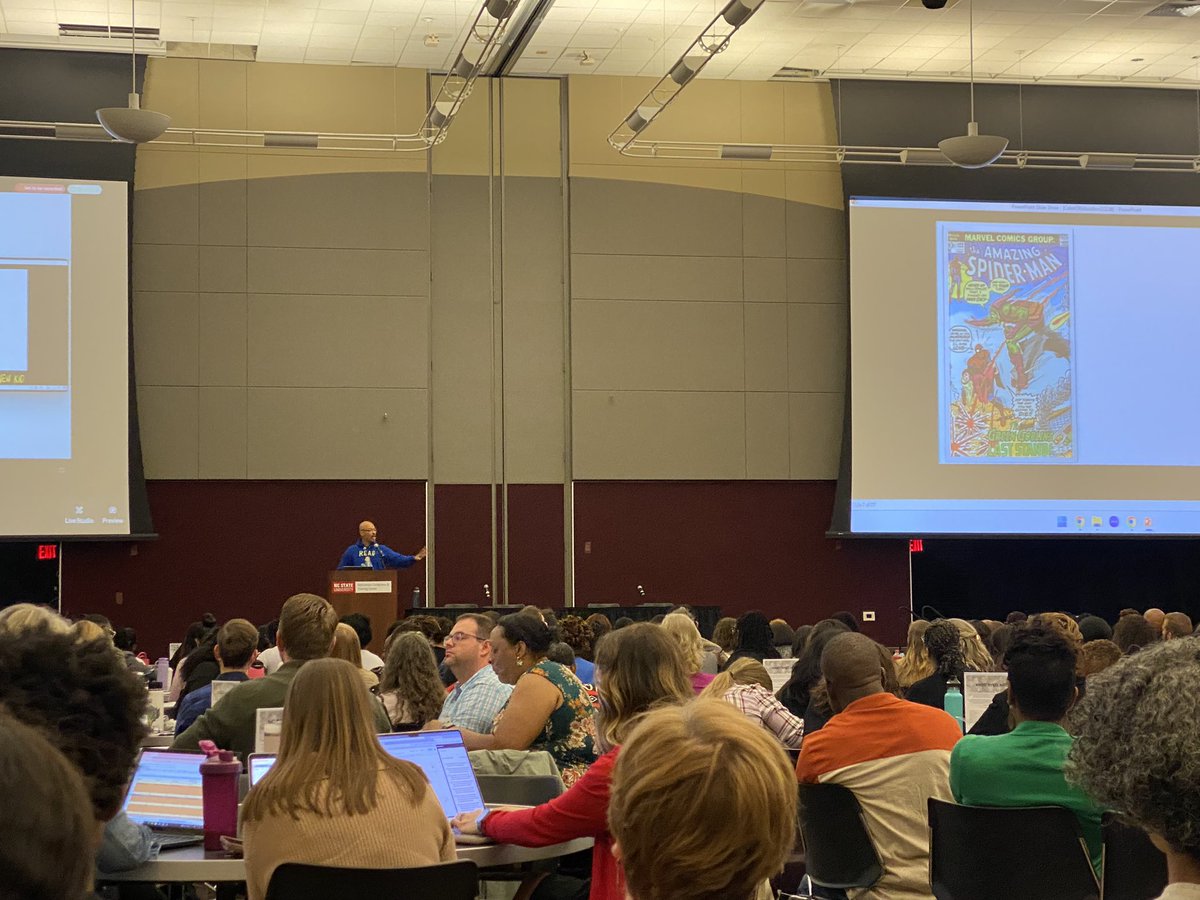 “[When adults used to take away my comic books and graphic novels] what you’re implicitly telling me is that reading isn’t supposed to be fun…” <a href="/JerryCraft/">Jerry Craft</a> #COE23