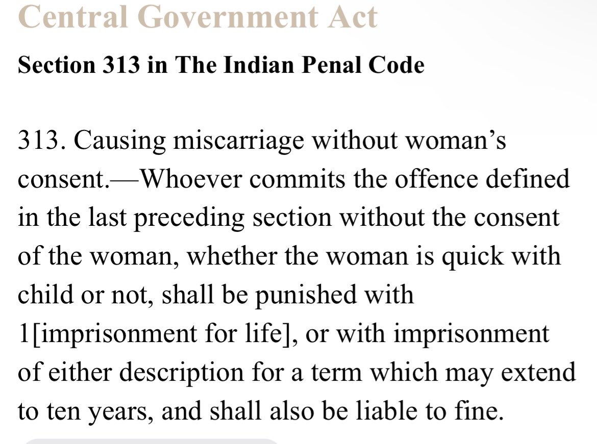 BerlinFamilyman's tweet photo. IPC 313.
1. What if the lady intentionally wants to abort the child without the consent of the husband, because she feels #HerBodyHerChoice after few months?
2. Is it not #MaleAbortion and #SpermTheft ?
#IPC313 https://t.co/74X62LPkcb