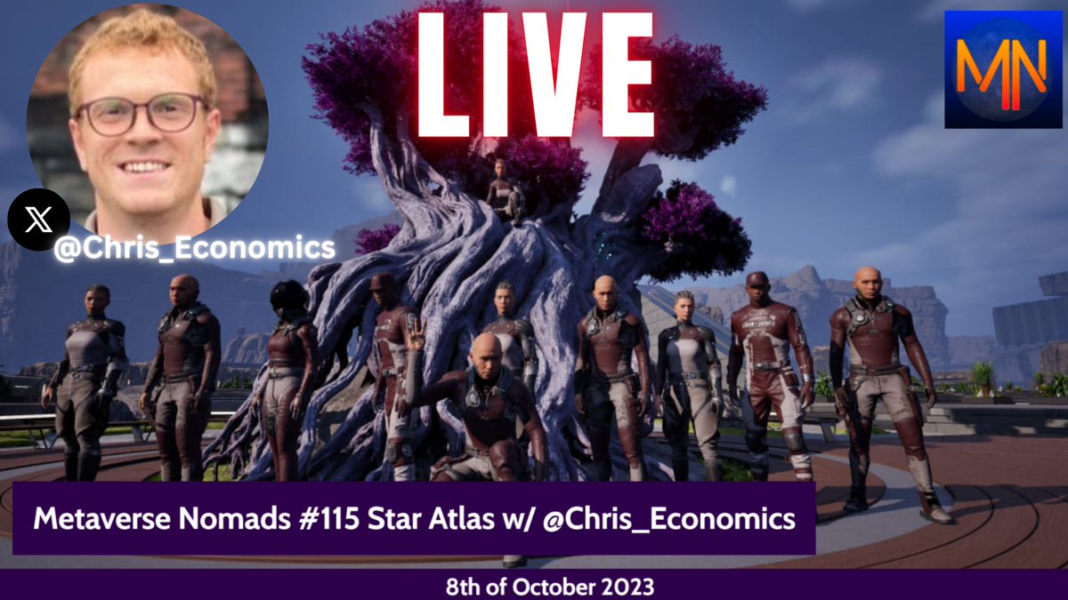 romeguild's tweet photo. This Sunday's @MetaverseNomads Livestream will be another one for the books! Be sure to catch @Chris_Economics on episode #115 for in-depth insights on the @staratlas economy!๐#romeguild #GoROME #ONIONE #Onifaction @oni_consortium @staratlas @wearesratlas https://t.co/8SMJoi06Lz