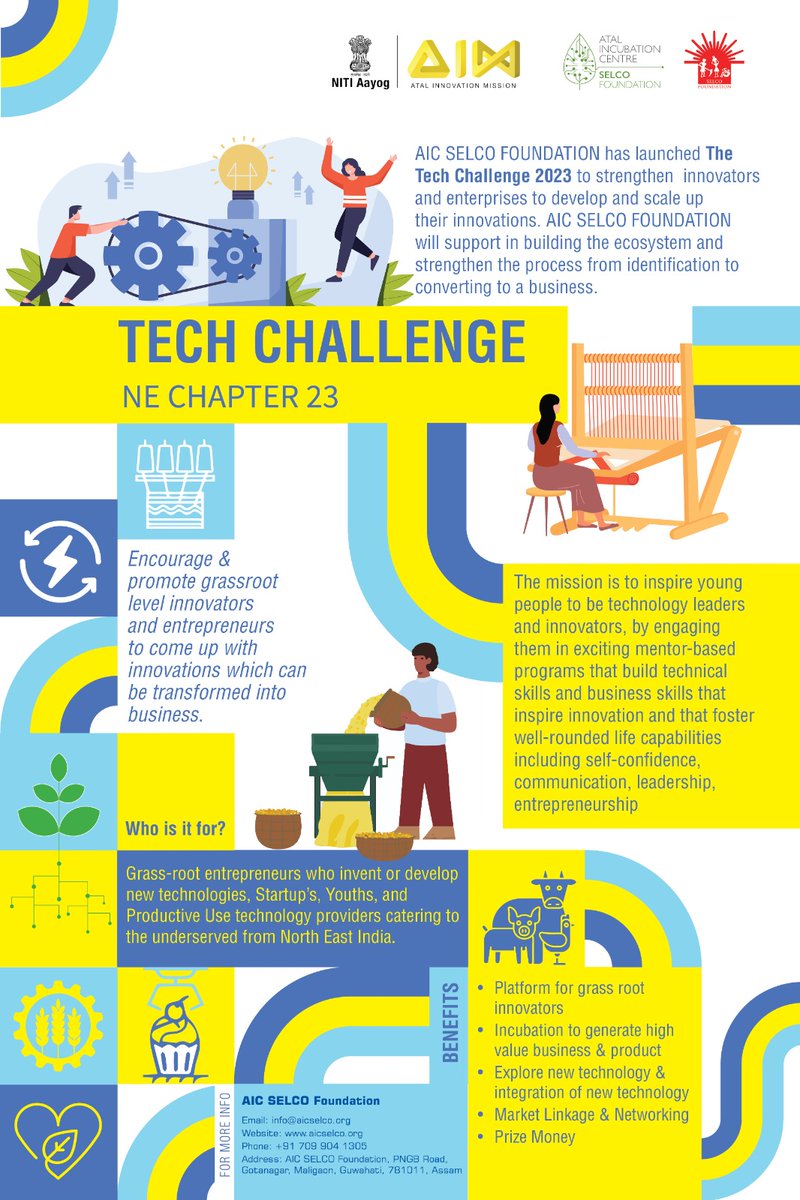 AicSelco's tweet photo. Tech Challenge – North East Chapter 2023 (Phase-II)

Discover local technologies that dive into sustainability and impact the environment to shape a greener future. 

To participate - scan &amp; apply through the QR code. 
Last Date: 30th December 2023. https://t.co/p6HuTJU2vT